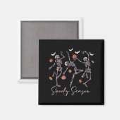 Funny Dancing Skeleton Halloween Pumpkin Soky Seas Magnet (Vorderseite/Rückseite)