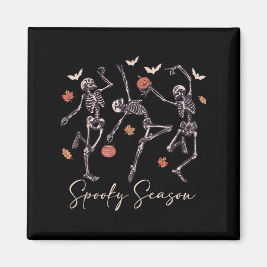 Funny Dancing Skeleton Halloween Pumpkin Soky Seas Magnet (Vorne)