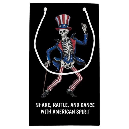 Funny Dancing Skeleton Kleine Geschenktüte (Rückseite)