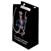 Funny Dancing Skeleton Kleine Geschenktüte (Rückseite Schrägansicht)