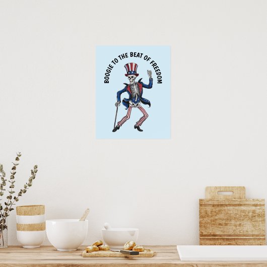Funny Dancing Skeleton Poster (Küche)