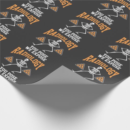 Funny Dancing Skeleton Xray Radiology Spaß Geschenkpapier (Ecke)