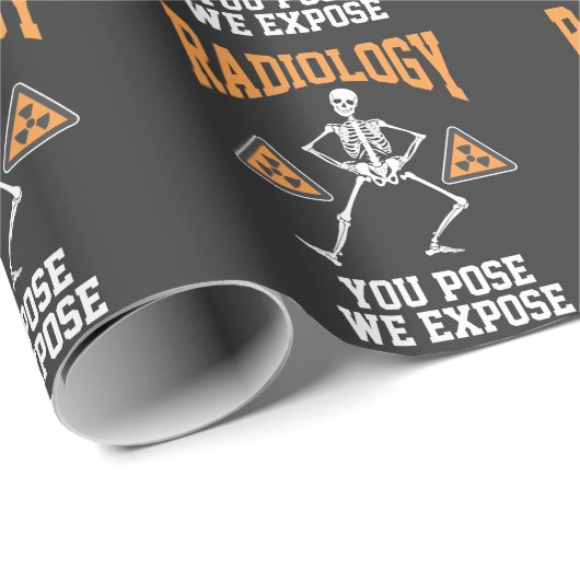 Funny Dancing Skeleton Xray Radiology Spaß Geschenkpapier (Rolleneckpunkt)