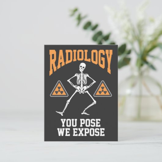 Funny Dancing Skeleton Xray Radiology Spaß Postkarte (Stehend Vorderseite)