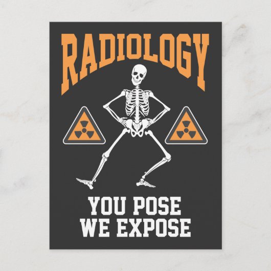 Funny Dancing Skeleton Xray Radiology Spaß Postkarte (Vorderseite)