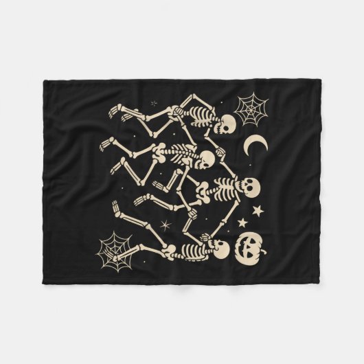 Funny Dancing Skeletons Dance Halloween Kostümbild Fleecedecke (Vorderseite (Horizontal))
