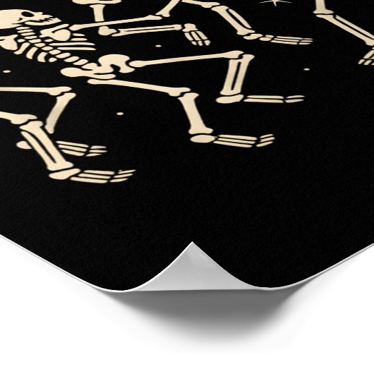 Funny Dancing Skeletons Dance Halloween Kostümbild Poster (Ecke)