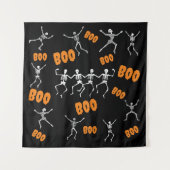 Funny Dancing Skeletons Halloween Backdropps Wandteppich (Vorderseite (Horizontal))