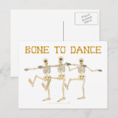 Funny Dancing Skeletts Bone to Dance Cartoon Postkarte (Vorne/Hinten)
