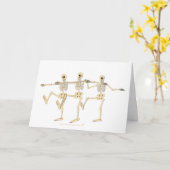 Funny Dancing Skeletts Halloween Cartoon Karte (Gelbe Blume)