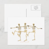 Funny Dancing Skeletts Halloween Cartoon Postkarte (Vorne/Hinten)