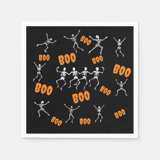 Funny Dancing Skeletts Halloween Serviette (Vorderseite)