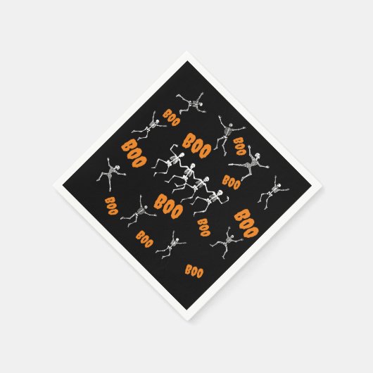 Funny Dancing Skeletts Halloween Serviette (Ecke)