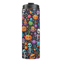 Funny Dancing Skeletts Halloween Thermal Tumbler