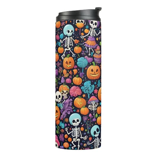 Funny Dancing Skeletts Halloween Thermal Tumbler Thermosbecher (Nach links gedreht)
