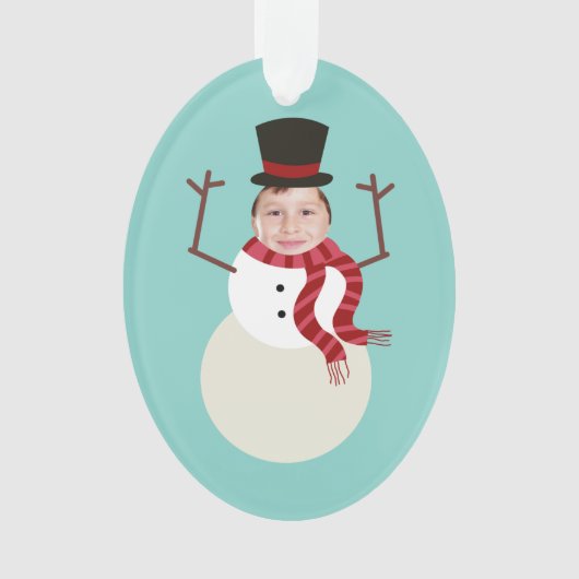 Funny Dancing Snowman Foto Holiday Ornament (Vorderseite)