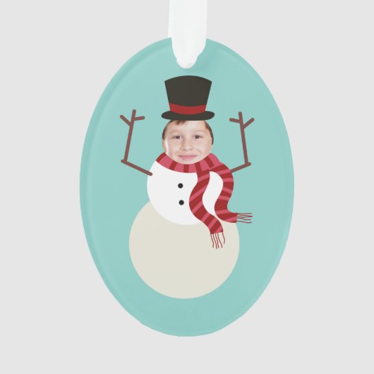 Funny Dancing Snowman Foto Holiday Ornament (Rückseite)