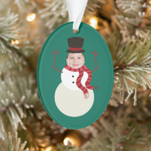 Funny Dancing Snowman Foto Holiday Ornament