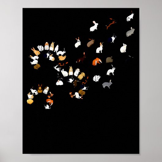 Funny Dandelion Bunny Flower Poster (Vorne)