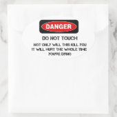 Funny Danger Sign Ovaler Aufkleber (Tasche)