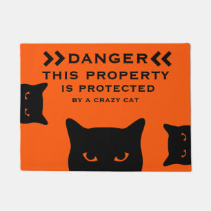 Funny Dangerous Cat Doormat Fußmatte