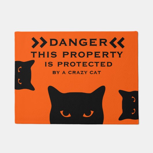 Funny Dangerous Cat Doormat Fußmatte (Vorderseite)