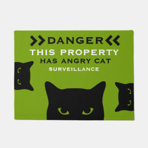 Funny Dangerous Cat Doormat Fußmatte