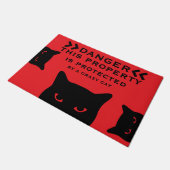 Funny Dangerous Cat Doormat Fußmatte (Schrägansicht)