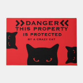 Funny Dangerous Cat Doormat Fußmatte (Vorderseite)