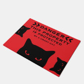 Funny Dangerous Cat Doormat Fußmatte (Schrägansicht)