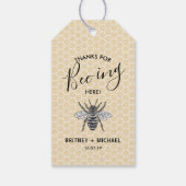 Funny Danke für das Bienening hier | Rustikale Vin Geschenkanhänger (Rückseite)