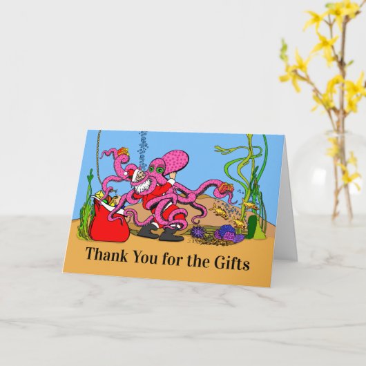 Funny Danke für die Weihnachtsgeschenke Karte (Gelbe Blume)