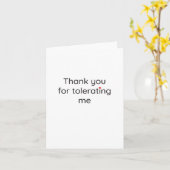 Funny Danke Karte 'Danke, dass du mich toleriert h (Gelbe Blume)