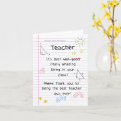 Funny Danke Teacher Card Karte (Gelbe Blume)