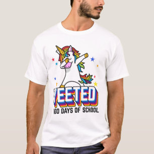 Funny danke Yeet Unicorn 100. Schultag T-Shirt