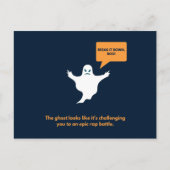 Funny Dark Blue und Orange Halloween Postkarte (Vorderseite)