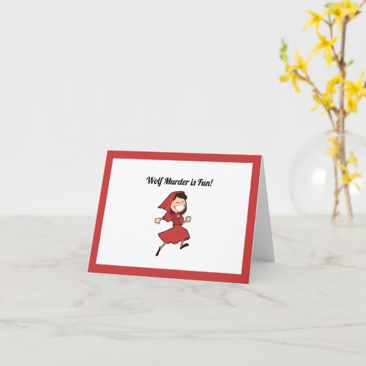 Funny Dark Fairy Tale Little Red Riding Hood Karte (Gelbe Blume)