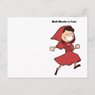 Funny Dark Fairy Tale Little Red Riding Hood Postkarte