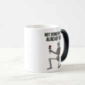 Funny Dark Humor Skeleton with Rose Mug Verwandlungstasse (VorderseiteRechts)