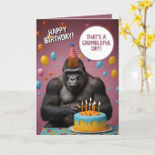 Funny Dark Pink Gorilla Geburtstag Karte (Gelbe Blume)