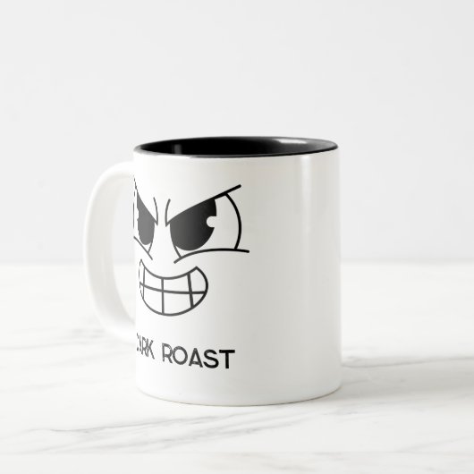 Funny Dark Roast Evil Face Tasse (Vorderseite Links)