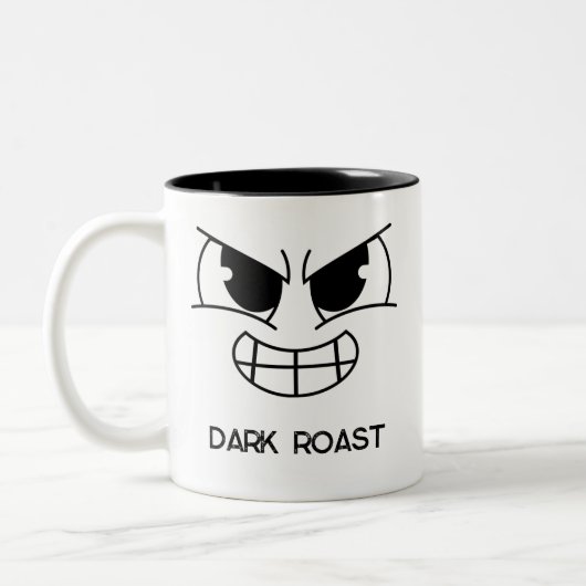 Funny Dark Roast Evil Face Tasse (Links)