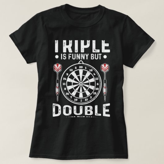 Funny Dart Bekleidung für Damen und Herren Darts P T-Shirt (Design vorne)