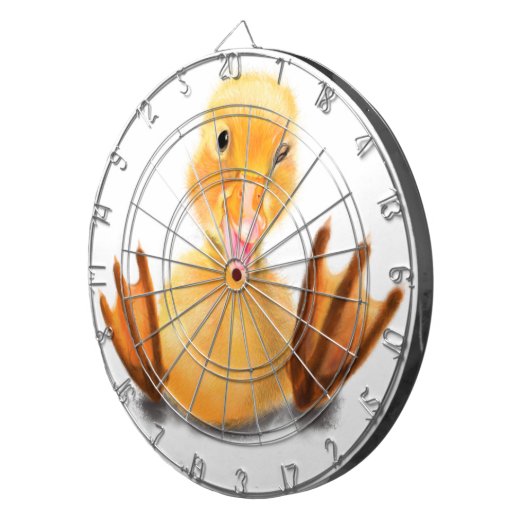 Funny Dart Board mit Happy Yellow Duck - Lächeln Dartscheibe (Vorderseite rechts)