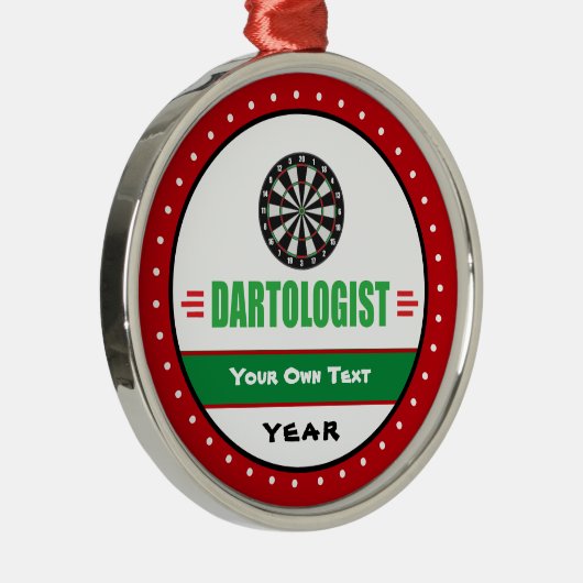 Funny Dart Game Lover Silbernes Ornament (Rechts)