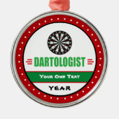 Funny Dart Game Lover Silbernes Ornament (Vorne)