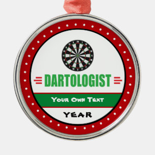 Funny Dart Game Lover Silbernes Ornament