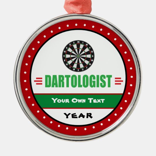 Funny Dart Game Lover Silbernes Ornament (Vorne)