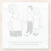 Funny Dart Player Geschenk. Funny Glasuntersetzer (Rückseite)