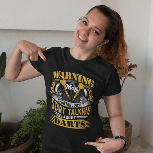 Funny Dart Warning - Dart Player T-Shirt